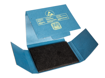 E-Prom Verpackung, Cortronic 20 TEP, blau, 120 x 100 x 15 mm, Qualität 1.3e (einwellig)